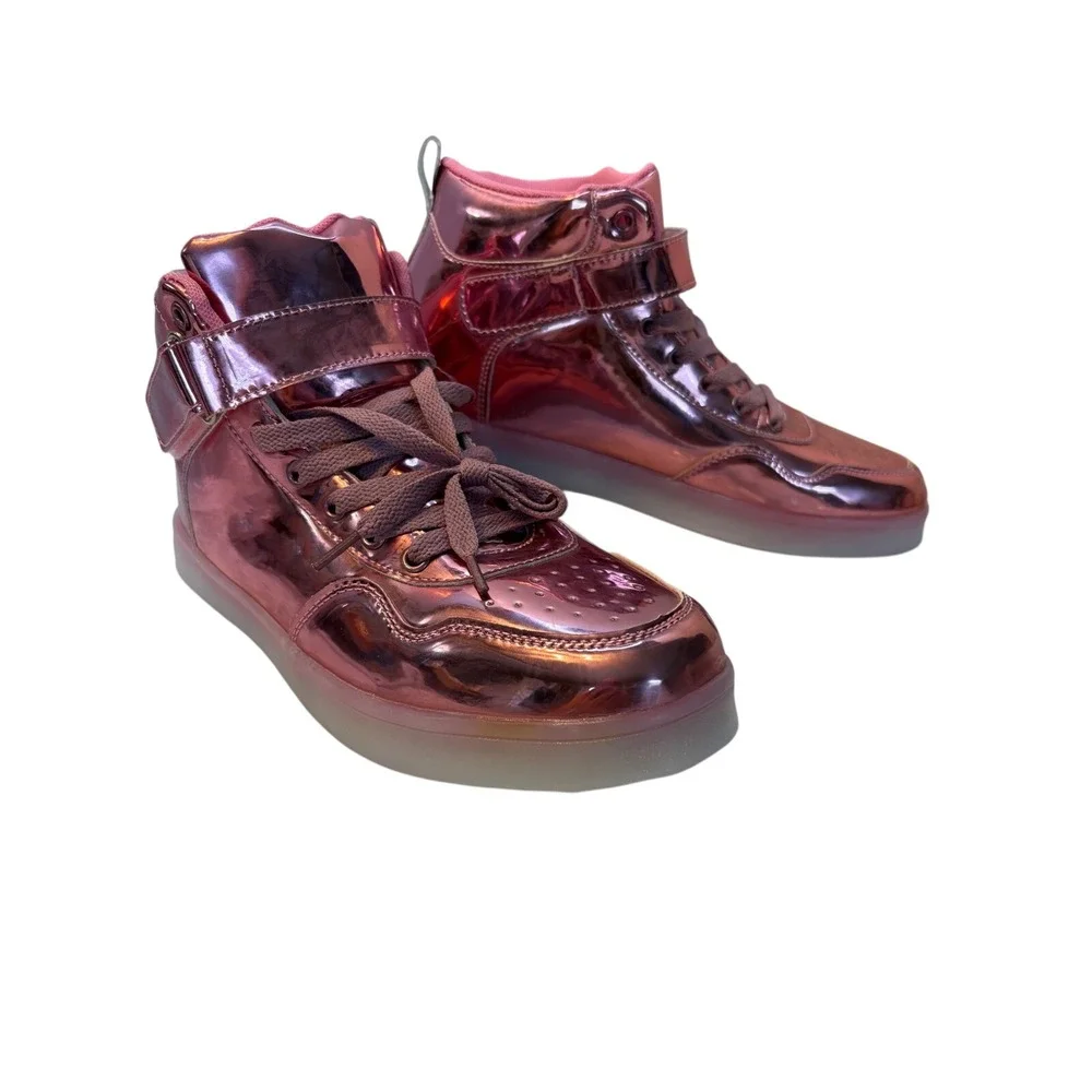 Aptesol Pink Metallic LED Light Up High Top Sneakers Womens‎ Size 10 EU 41 NWT